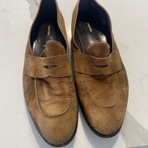 Tom Ford Tan Suede Slip-On Loafers